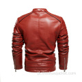 Jaqueta de couro de motocicleta masculina personalizada